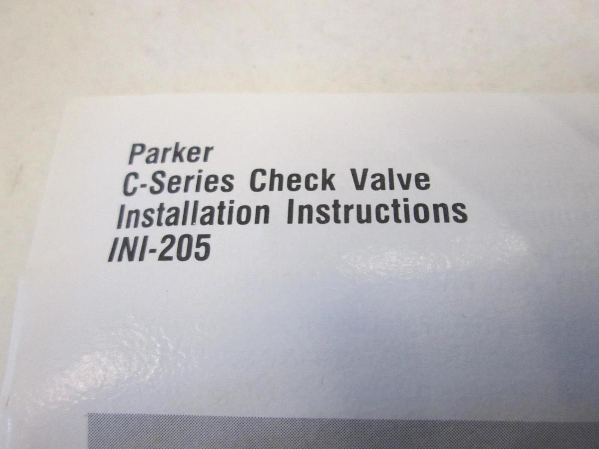 Parker, INI-205, C-Series Check Valve, 4V-C4L-1/3-SS, New
