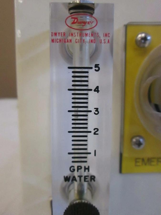 Used Tokyo Electron Limited TEL Emergency Shut Off w/ Dwyer Water Meter