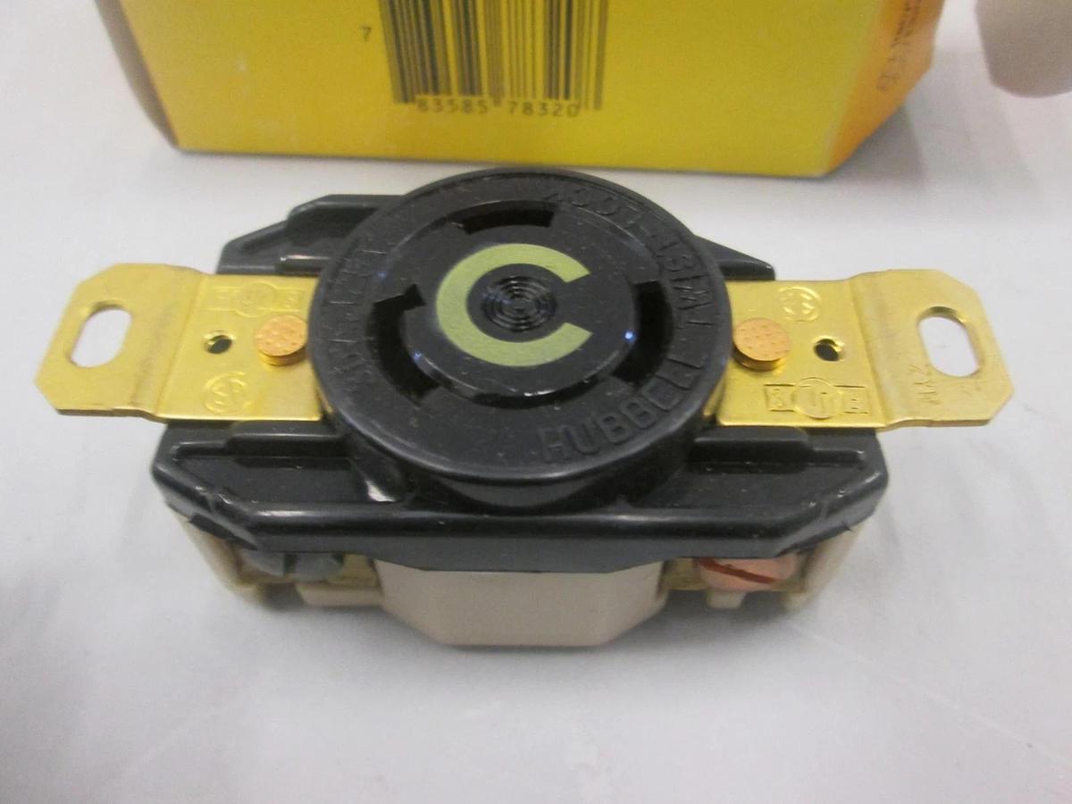 Hubbell, 2610A, Twist Lock Receptacle, 2 Pole, 30A, 125V. New