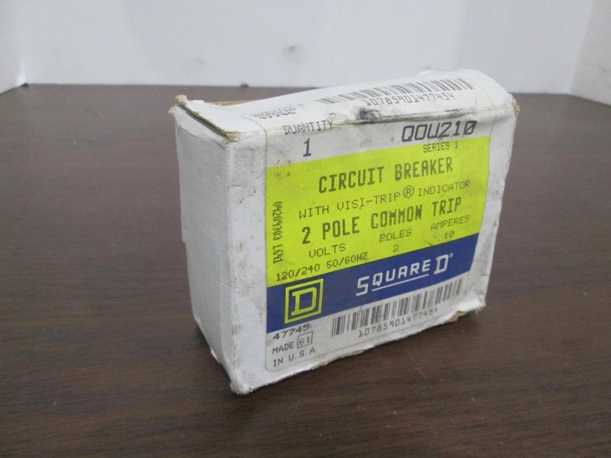 Square D, QOU210, 2 Pole, 10A, Circuit Breaker, New