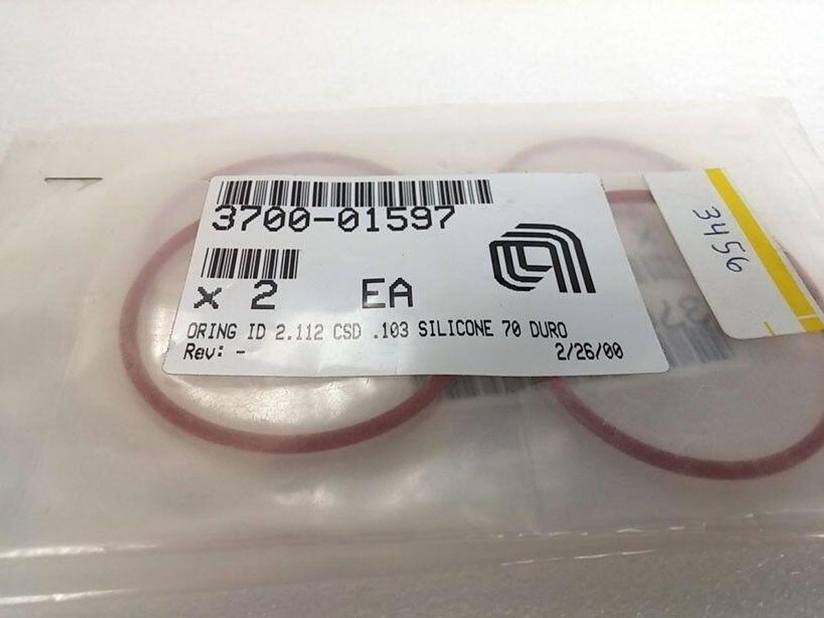 Used AMAT Applied Materials 3700-01597 O-Ring ID2.112 CSD.103 Silic 70Duro, Lot of 4