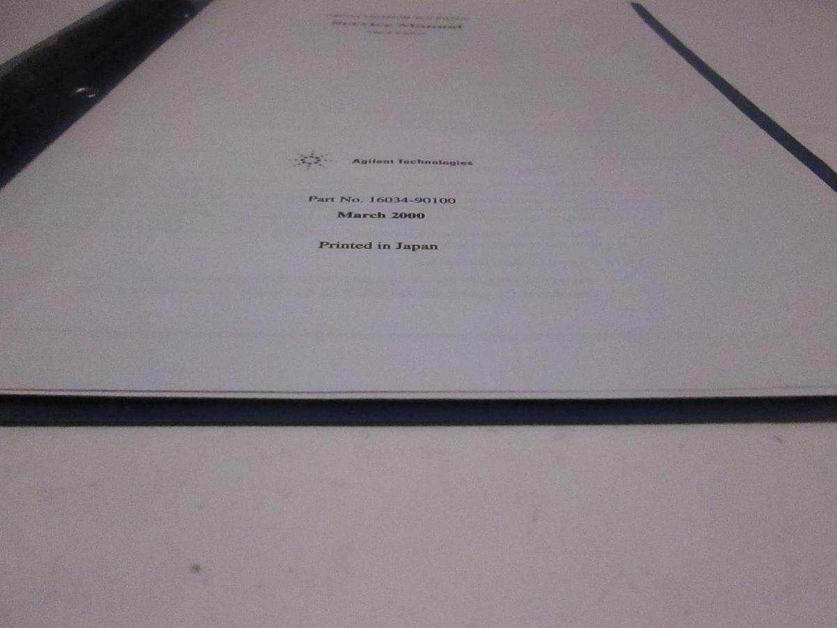 Used Agilent Third Edition 16034G/H Test Fixture Service Manual, Used