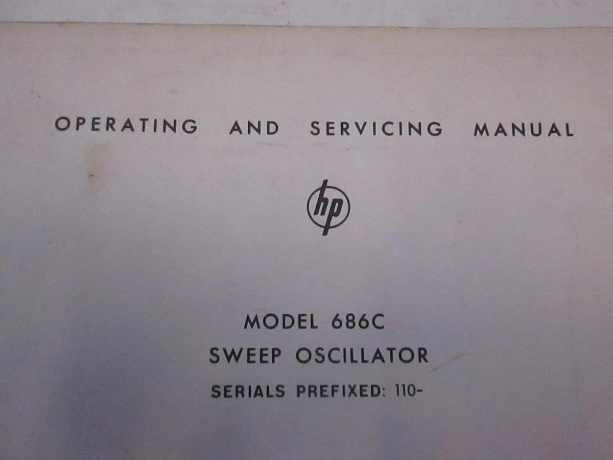 Used HP Model 686C Sweep Oscillator Operating and Service Manual, Used