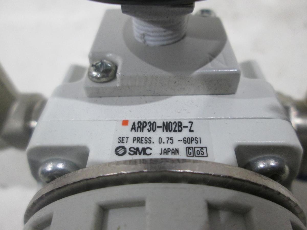 Used SMC, ARP30-N02B-Z, Regulator Assy w/ 0-.2MPa Gauge and Bracket, Used