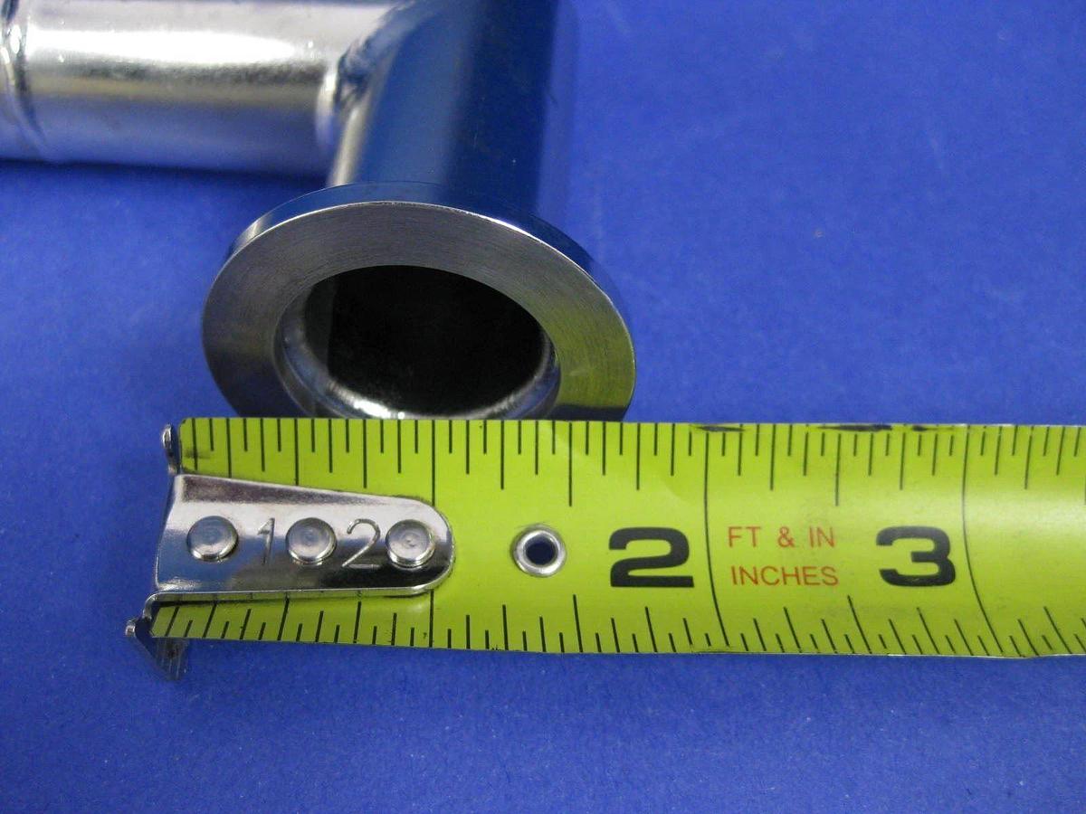 Vacuum Tube Weldment, NW20 Miltered Elbow x Conical NW16 w/ Bellows Neck, New