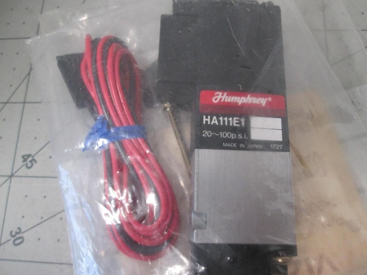 Humphrey, HA111E1, Pneumatic Solenoid Valve, 20-100 PSI, New