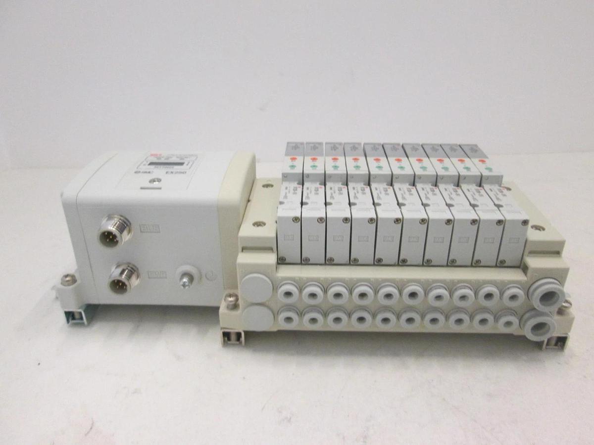 SMC, EX250, DeviceNet Interface Module Assy w/ 10 Valves, SV1200-5FVD, New