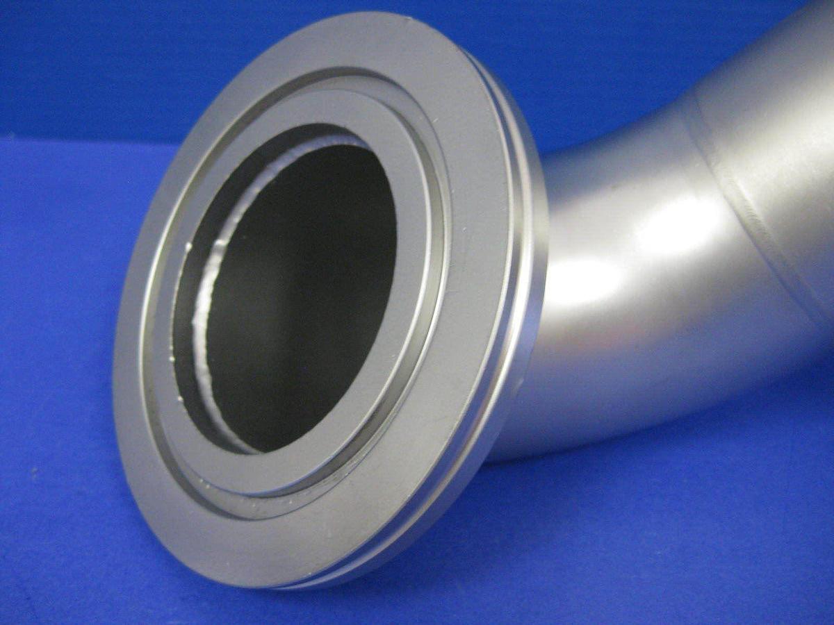 Used Stainless Steel Triple Elbow Vacuum Pipe 90° (x3), ISO-63 - ISO-100 Adapter