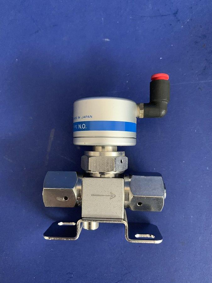Used Fujikin Mega-Mini LA Pneumatic Valve, N.O., 1/4" F UJR, FP-SD-71-6.35-2, Used