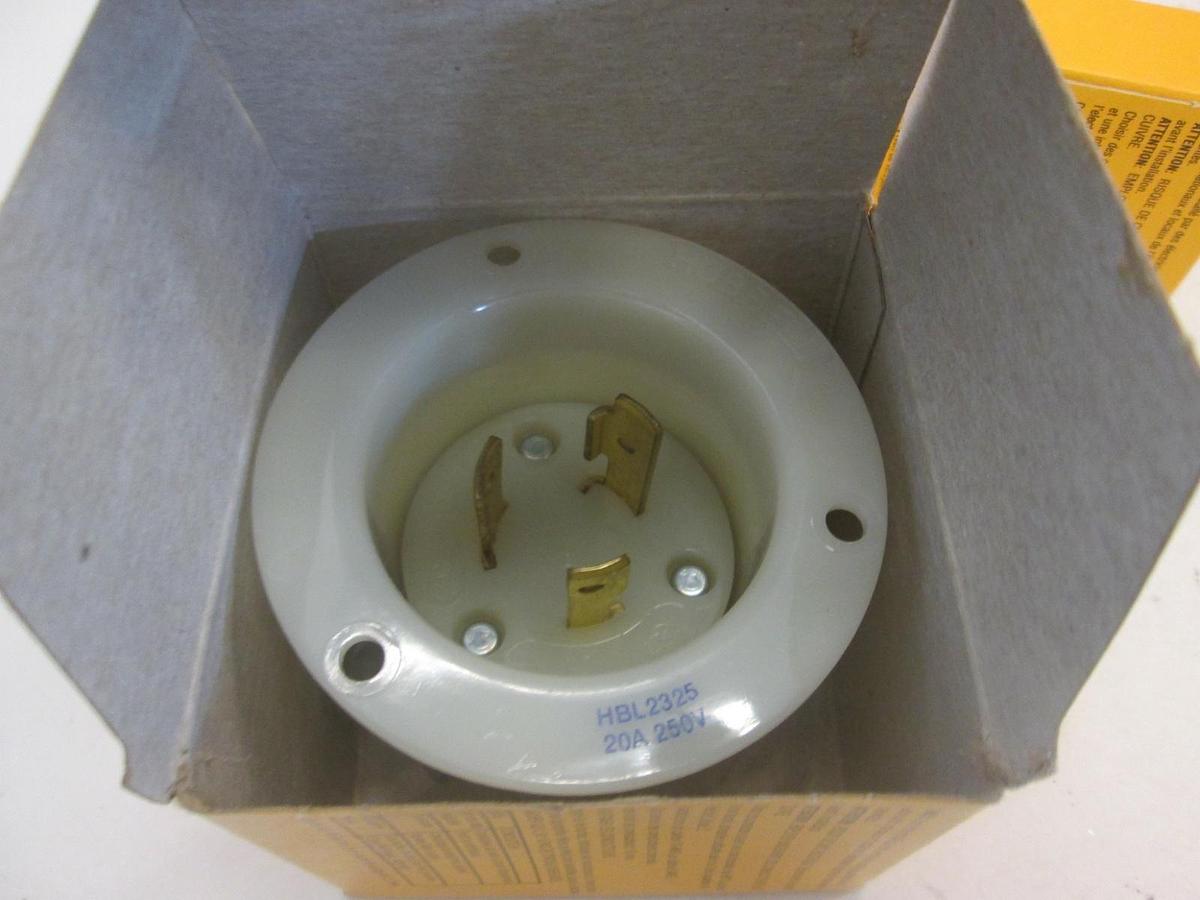 Hubbell, HBL2325, 2 Pole Flanged Inlet Unsulgrip Twist Lock, New, Lot of 2