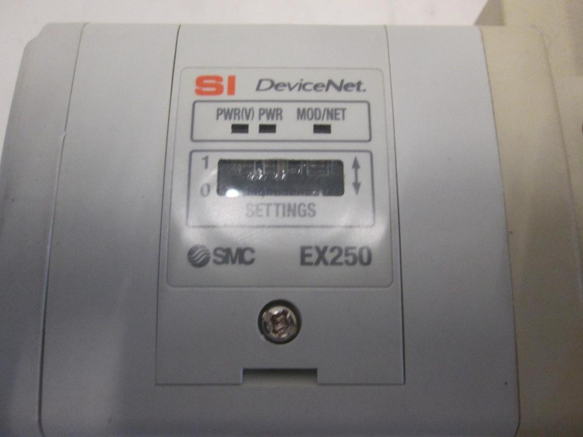Used SMC, EX250, DeviceNet Interface Module Assy w/ 4 Valves, SV2200-5FVD, Used