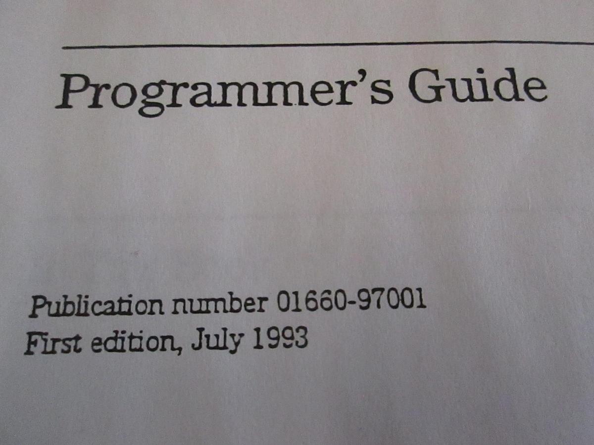 Used HP 1660A/AS-Series Logic Analyzer Programming Manual, Used