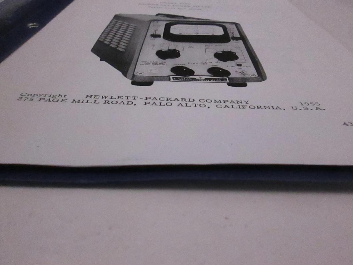 Used HP 430C Microwave Power Meter Operating and Service Manual, Used