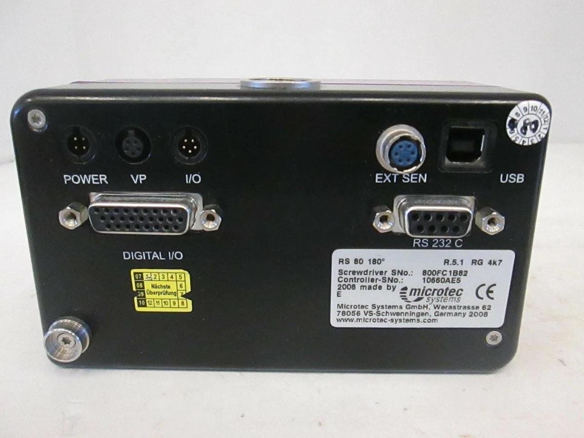 Used Microtec Systems RS 80, Torque Screwdriver Controller, Used, NO KNOB