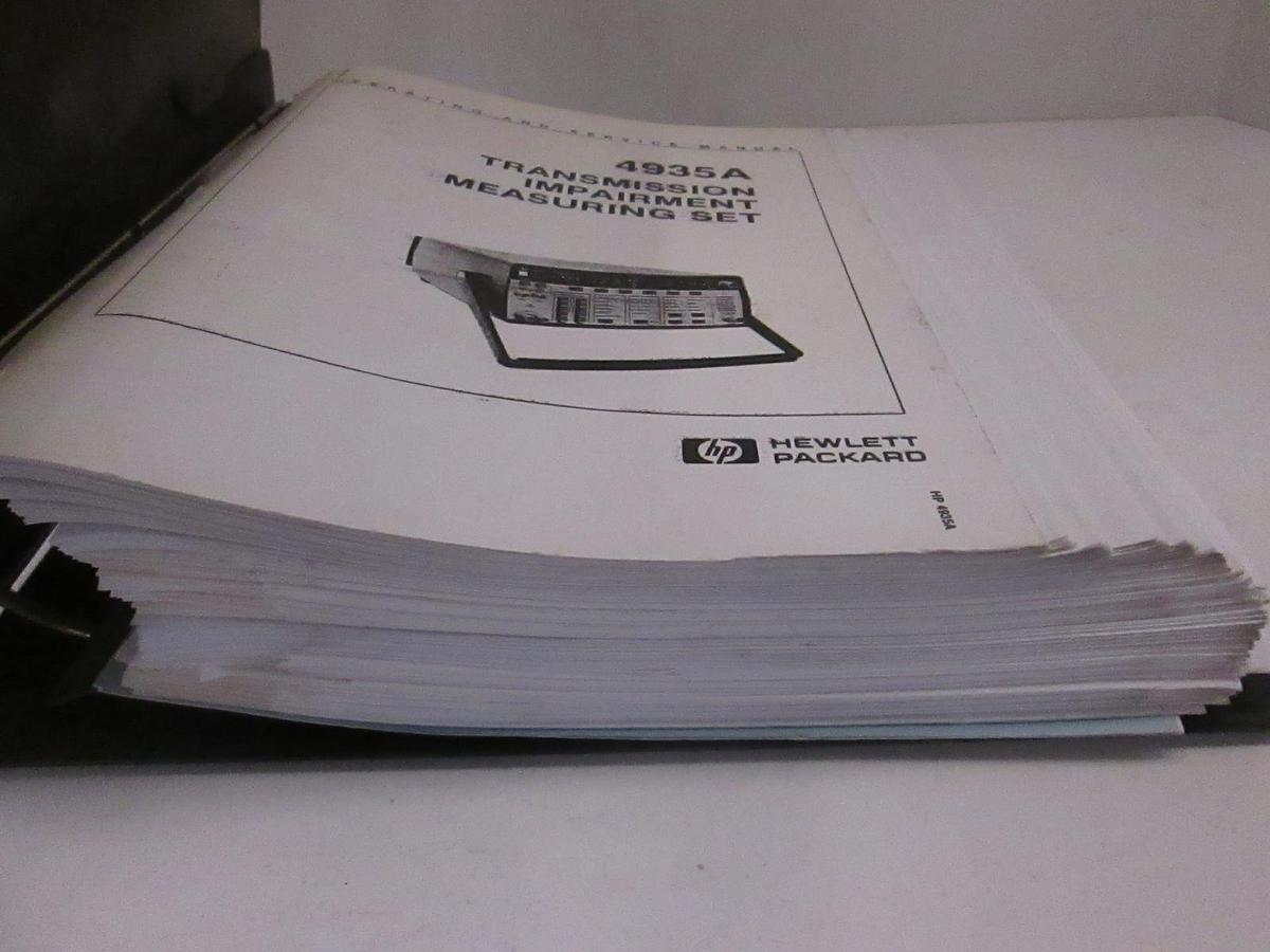 Used HP 4935A Transmission Impairment Measuring SetOperating and Service Manual, Used
