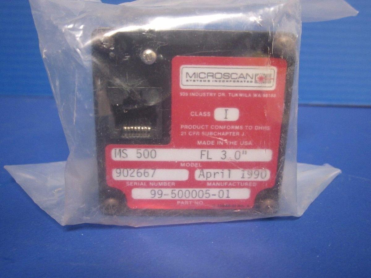 Used Microscan MS-500 FL 3.0" Laser Barcode Scanner 99-500005-01 - NEW