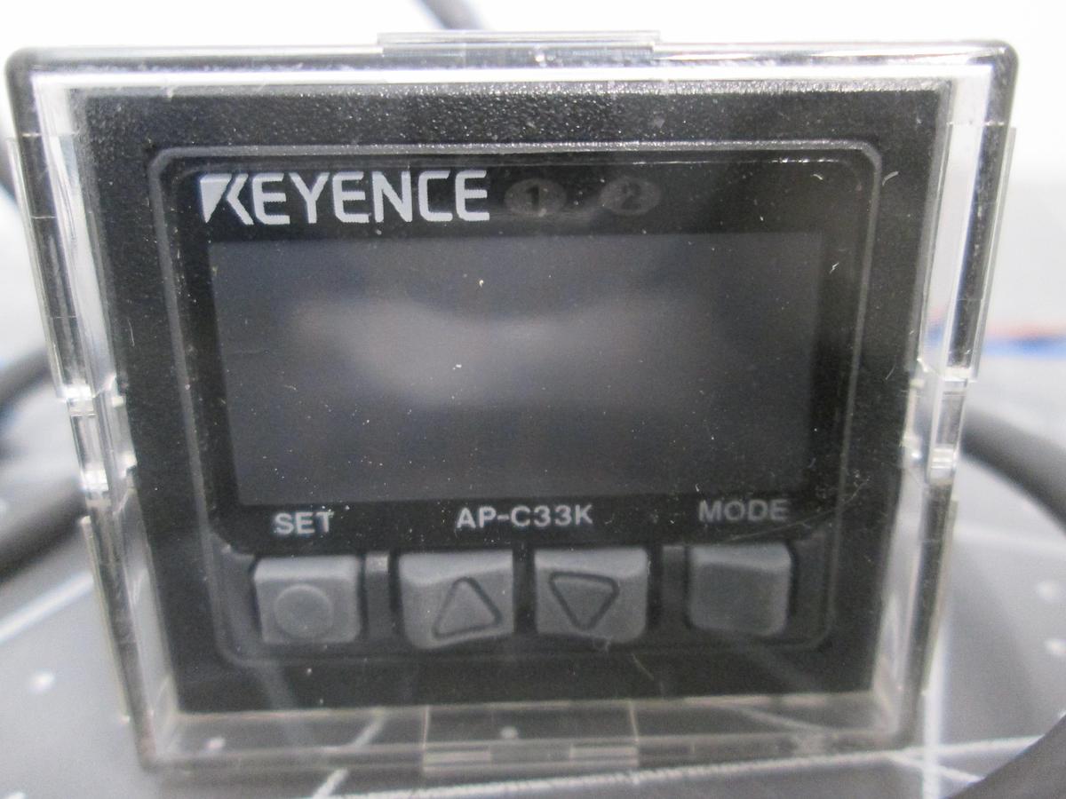 Used Keyence AP-C33K Digital Pneumatic Pressure Sensor Switch Controller Lot of 2