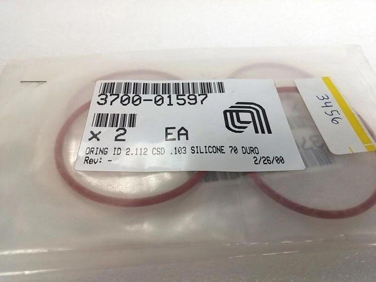 Used AMAT Applied Materials 3700-01597 O-Ring ID2.112 CSD.103 Silic 70Duro, Lot of 4