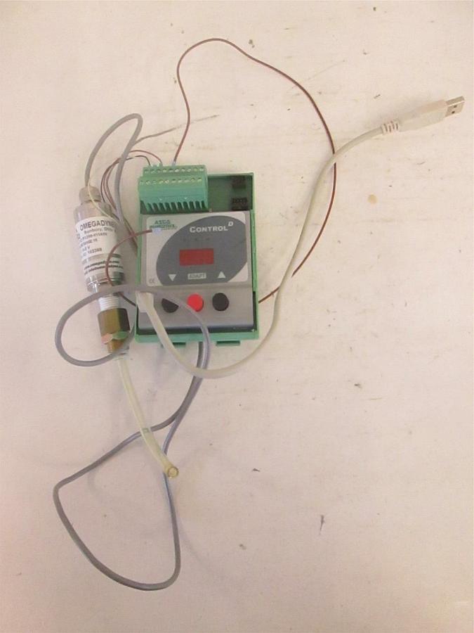 Used Asco Control Box w/ Omega PX209-015A5V Pressure Transducer, Used