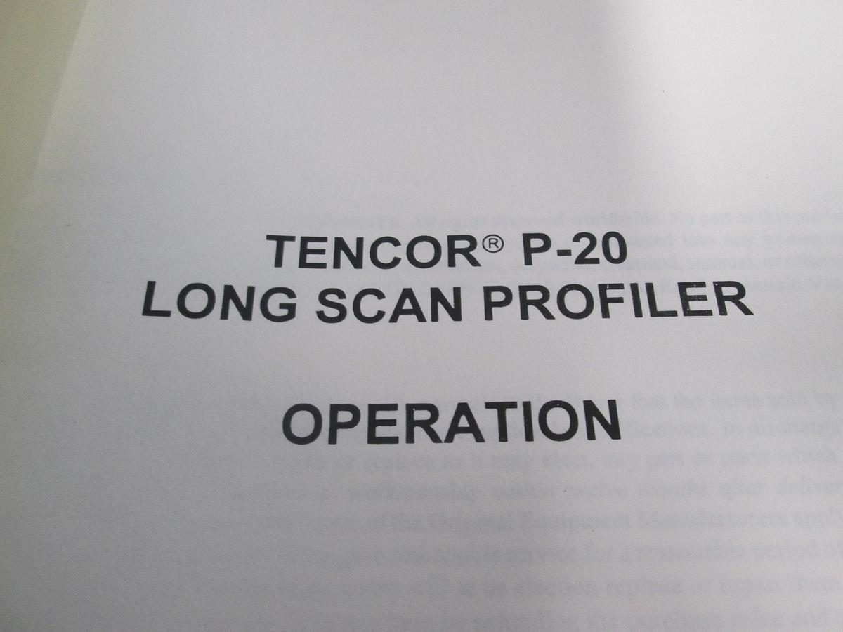 Used Tencore, P-20, Long Scan Profiler Operation Manual, Used