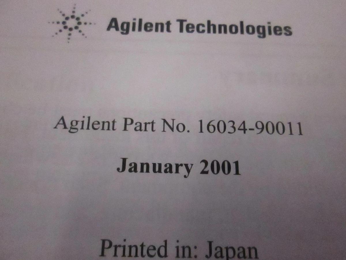 Used Agilent 16034G Test Fixture Operation Manual, Used