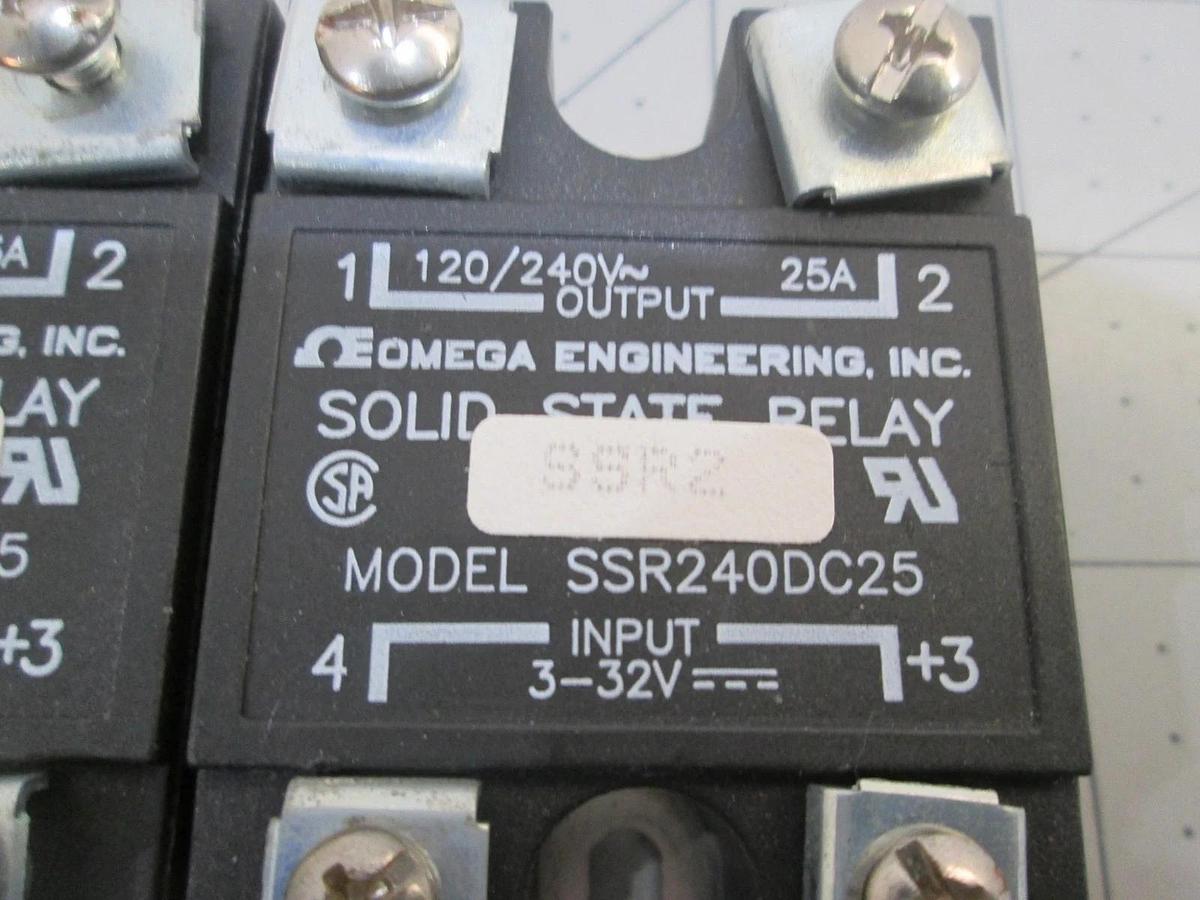 Used Omega, Model SSR240DC25, Solid State Relay, Used, Lot of 2