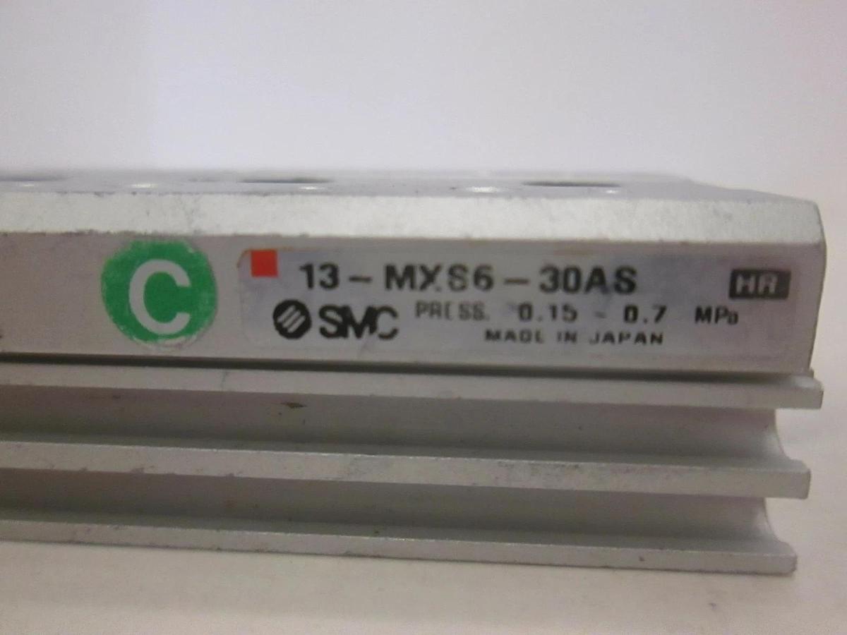 Used SMC, 13-MXS6-30AS, Air Cylinder Linear Slide Actuator Table, Used