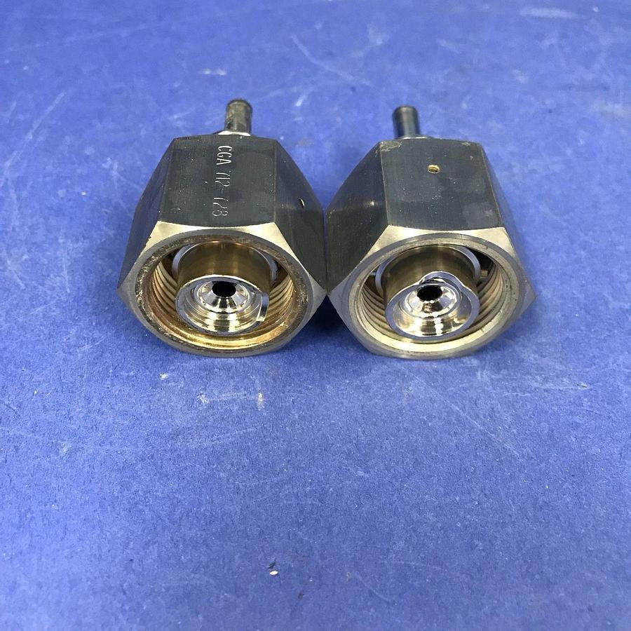 Used Ewal CGA 720 Pigtail Connection w/ CGA 712-728 Nut, Lot of 2 Used