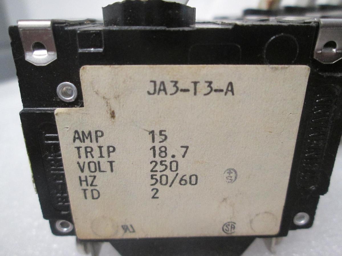 Heinemann, JA3-T3-A, Circuit Breaker, 3 Pole, 15A, 111-7004, New