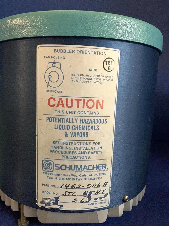 Used J.C. Schumacher STC-115 Hi-Temp Bubbler, 1462-0116A, Used