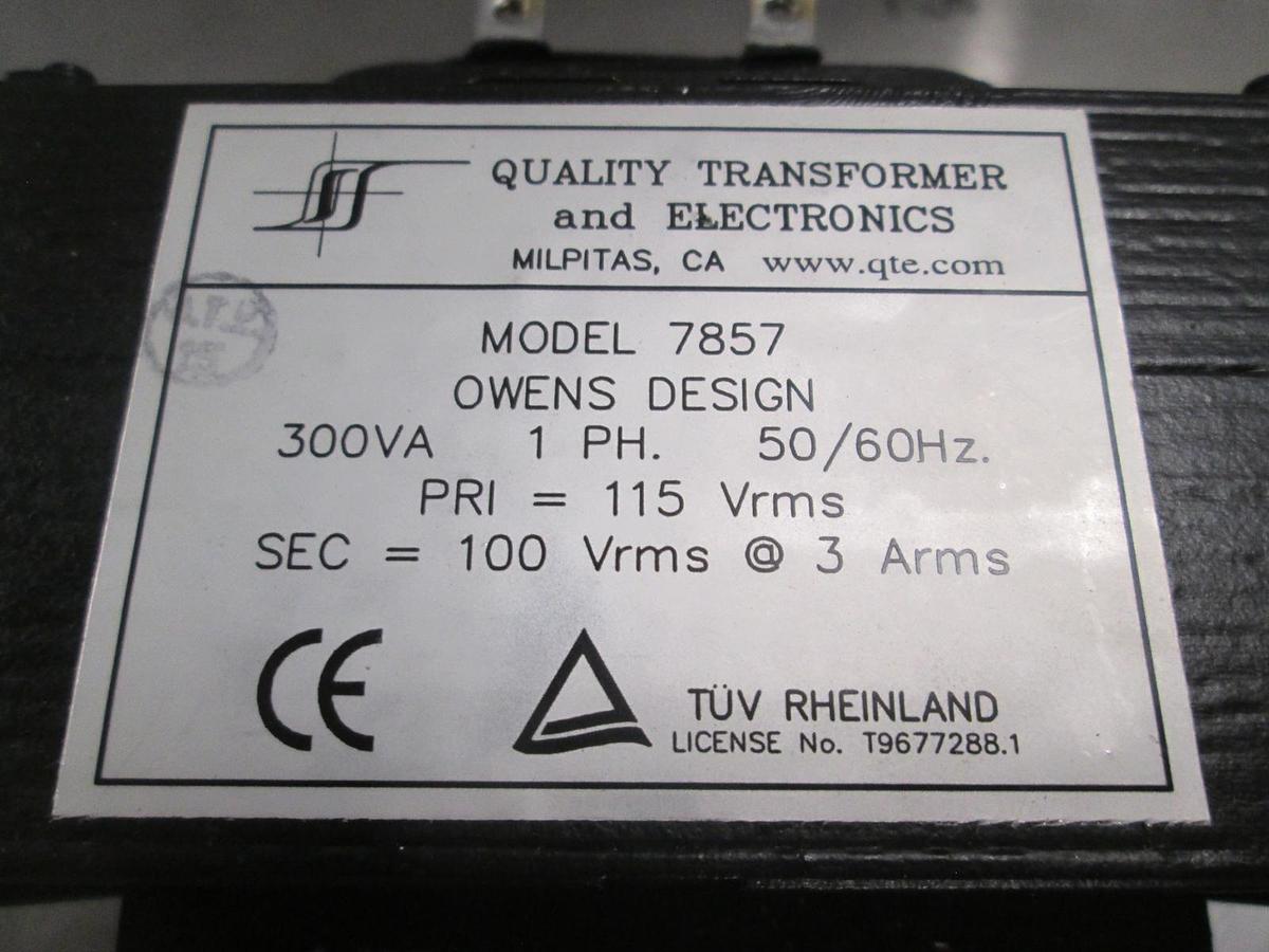 Used Quality Transformer and Electronics, Model 7857, 300VA, 1 PH., 115 Vrms, New