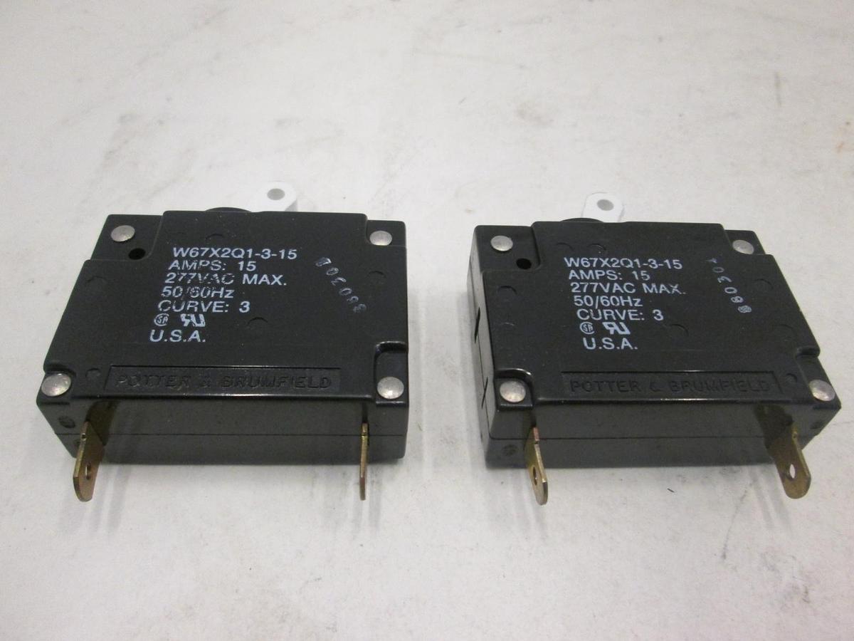 Used Potter & Brumfield, W67X2Q1-3-15, Circuit Breaker Switch, Used, Lot of 2