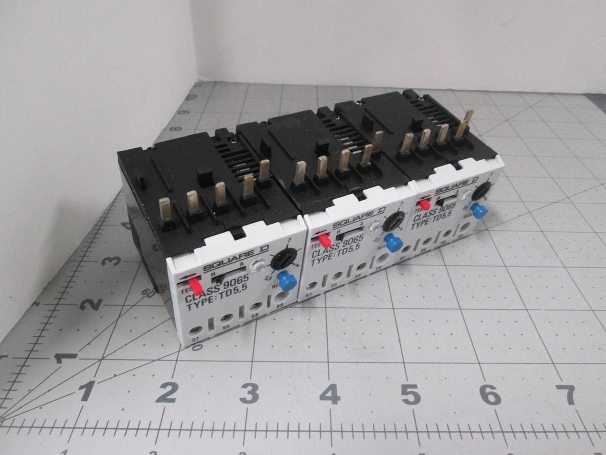 Square D, Class 9065, Type TD5,5, Thermal Overload Relay, New, Lot of 3