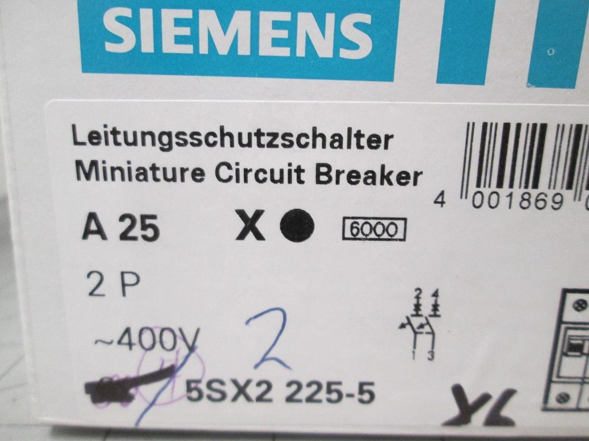 Siemens, 5 SX22, 2 Pole, Circuit Breaker, New, Lot of 5