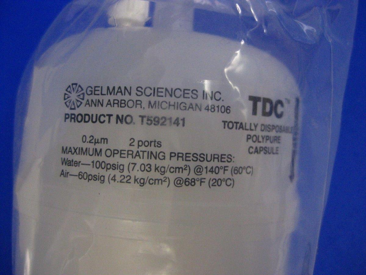 Used Gelman Sciences T592141 Polypure TDC Disposable Filter Capsule, New in Box