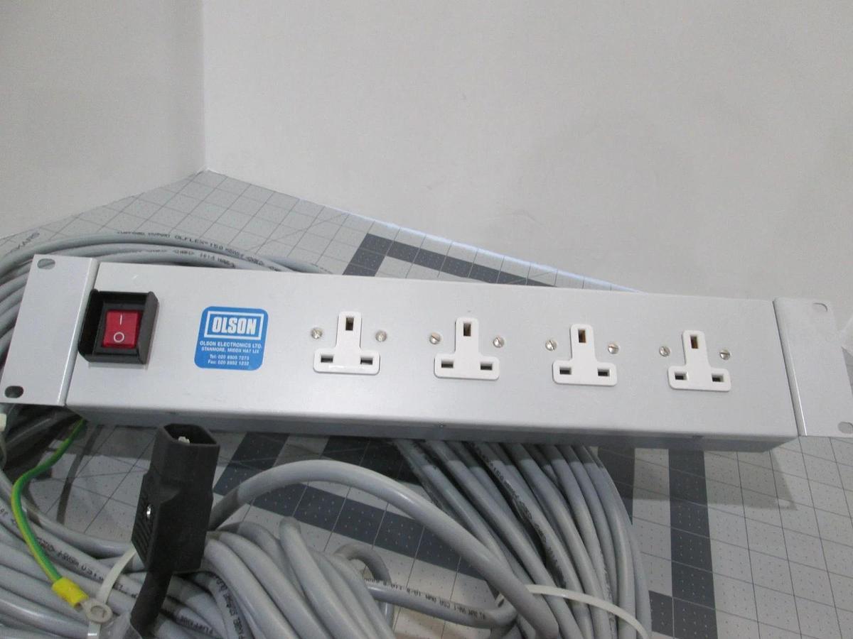 Olson, 3 Prong 120ft Power Distribution, 13A/4/RMS, New, UK power