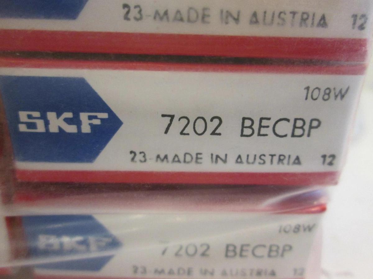 SKF 7202 BECBP Ball Bearings, New, Lot of 6