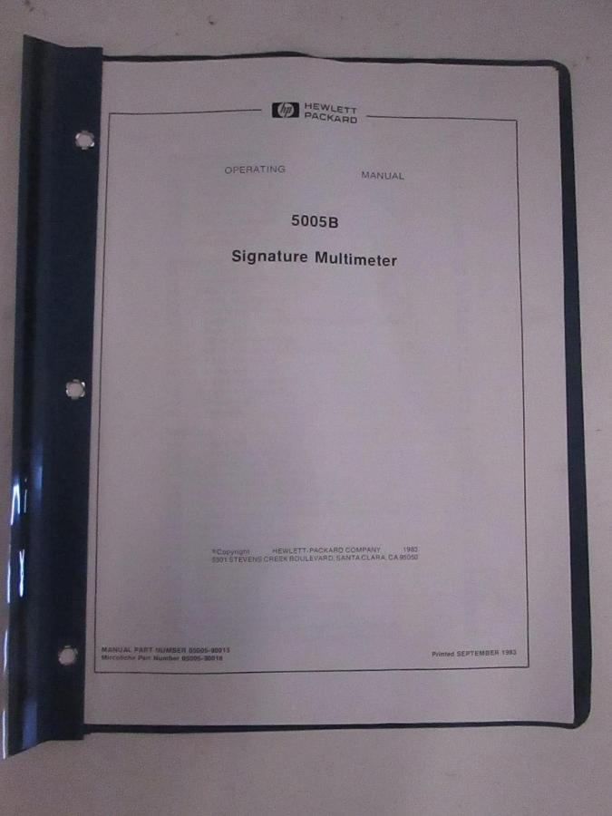 Used HP 5005B Signature Multimeter, Operating Manual, Used