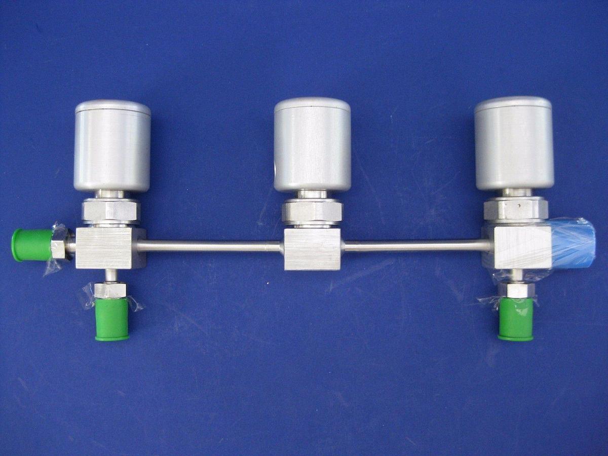 NUPRO 6LV-D6257PX-ABA 3-Station Pneumatic Valve Manifold Assy NC/NO/NC, NEW