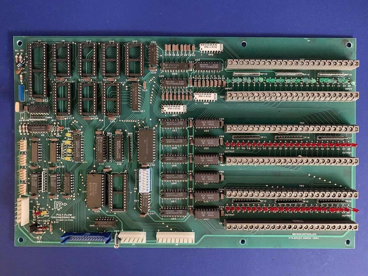 Used Poly-Flow Engineering EPZZZ-00050 Microcontroller Board PCB, Used