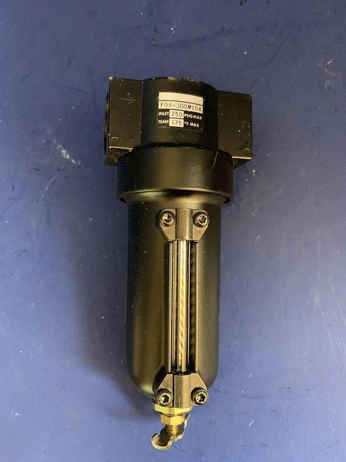 Used NORGREN F08-300M1DA Filter, Metal Bowl w/ Sight Glass, 1/2", Used