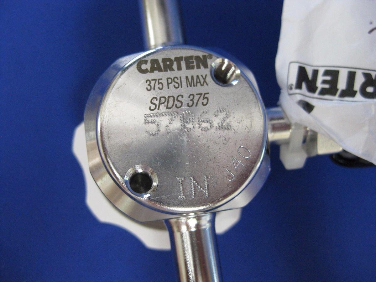 Carten SPDS375-20 Diaphragm Valve, 375 psi, 2 Way with Purge Port, New