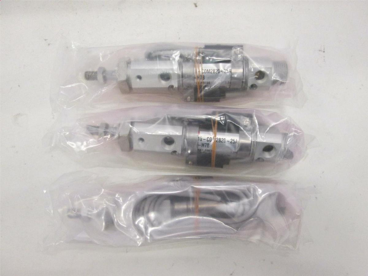 SMC, 10-CDM2B20-25A-H7B, Pneumatic Cylinder, New, Lot of 3