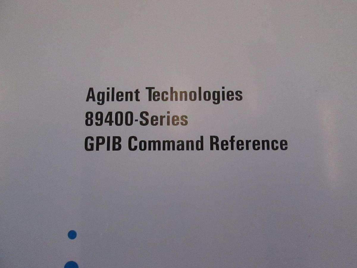 Used Agilent Technologies 89400 Series GPIB Command Reference, Used