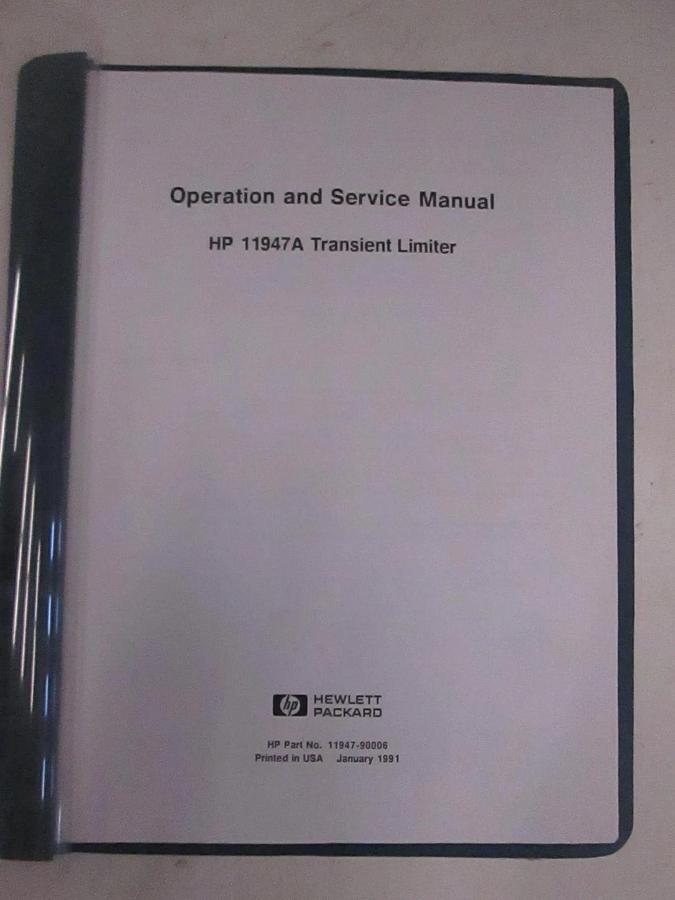 Used HP 11947A Transient Limiter Operating and Service Manual, Used