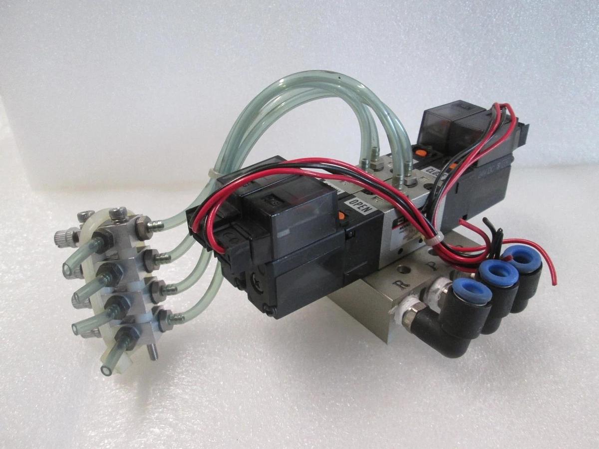 Used SMC, VZ3223, Solenoid Valve Block Assy, 2 Valves, Used