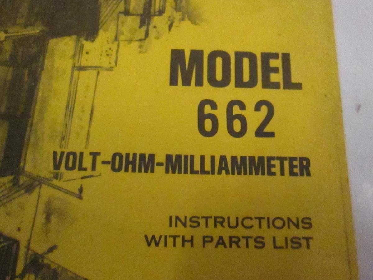 Used Weston Model 662 Volt-Ohm-Milliammeter Instructions w/ Parts List Used