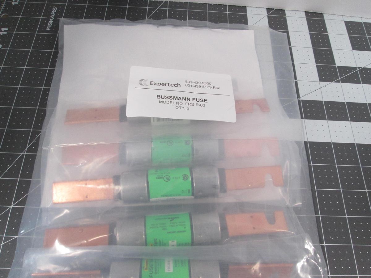 Used Eaton Bussmann, FRS-R-80, 80A 600V Class RK5 Fuse Lot of 5 New In Package