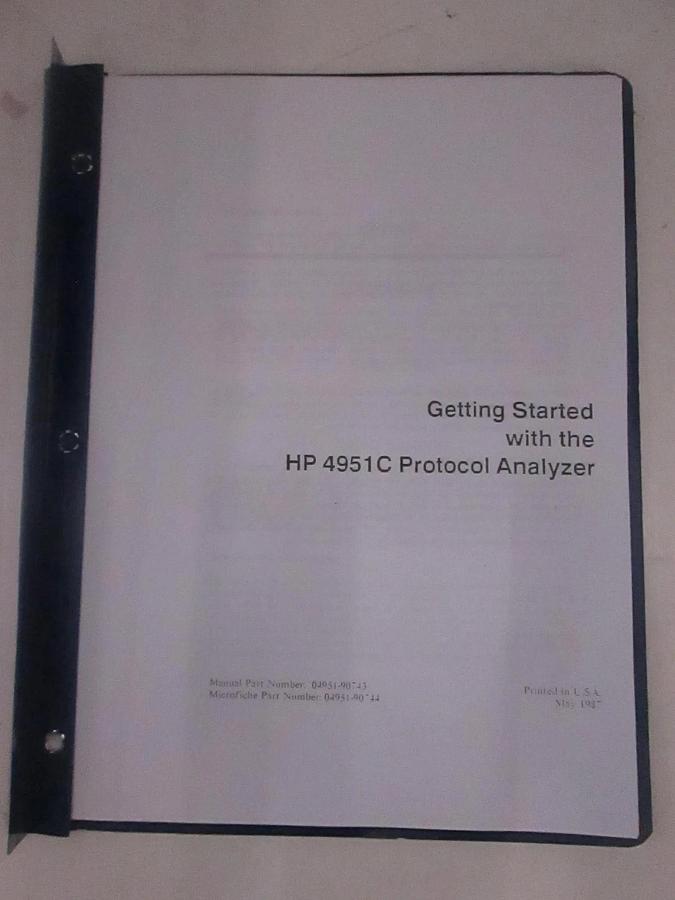 Used HP Getting Started With The 4951C Protocol Analyzer, Used