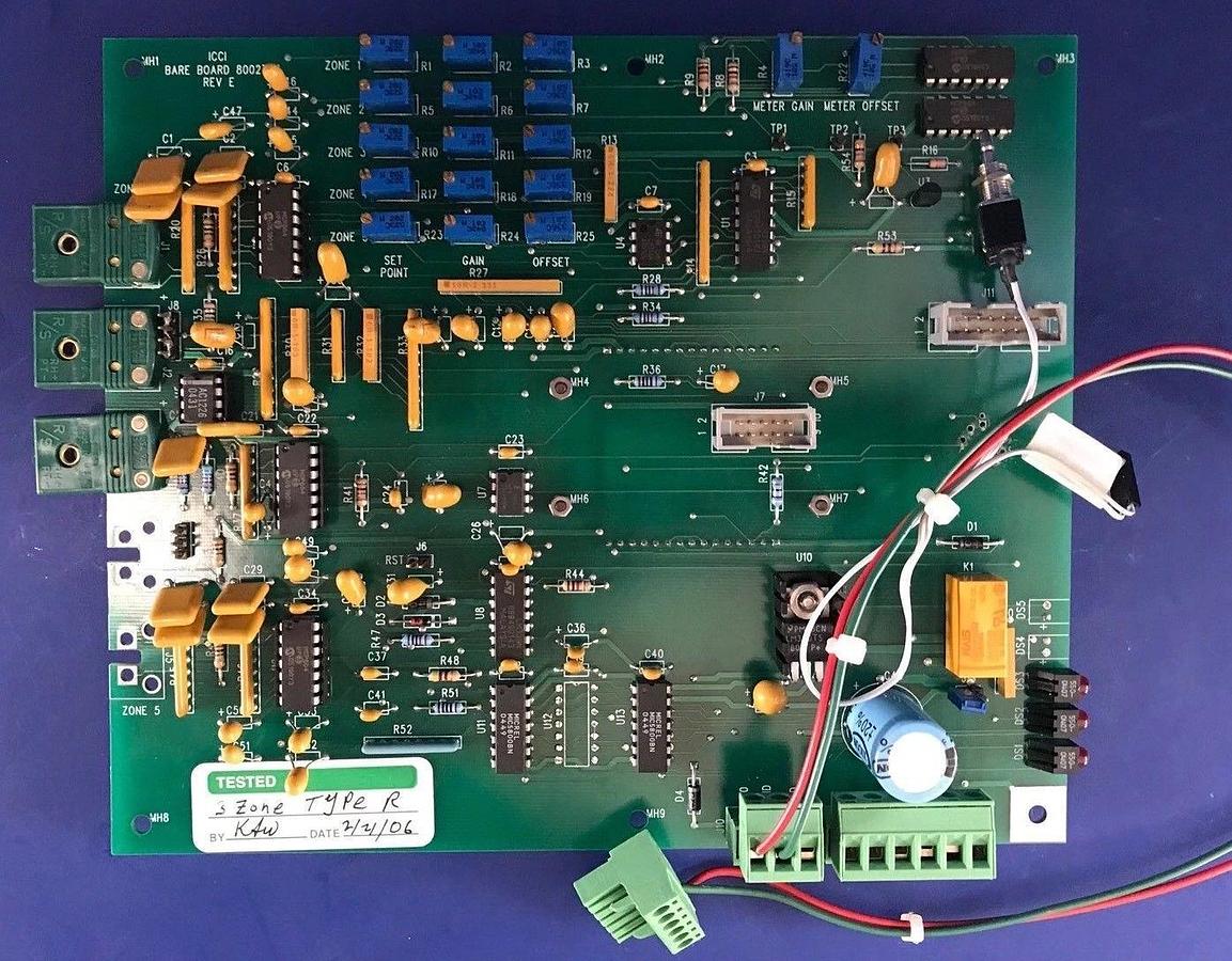 Used ICCI PCB Assembly 8002797 Rev E, 3 Zone Type R, Used